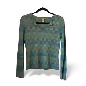 SIGRID OLSEN Knit Colorblock Lightweight Top Sweater Size XS